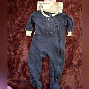 NESTED BEAN ZEN FOOTIE SLEEPER ONESIE NAVY BODYSUIT 6-9 MONTHS WORN ONCE INFANT
